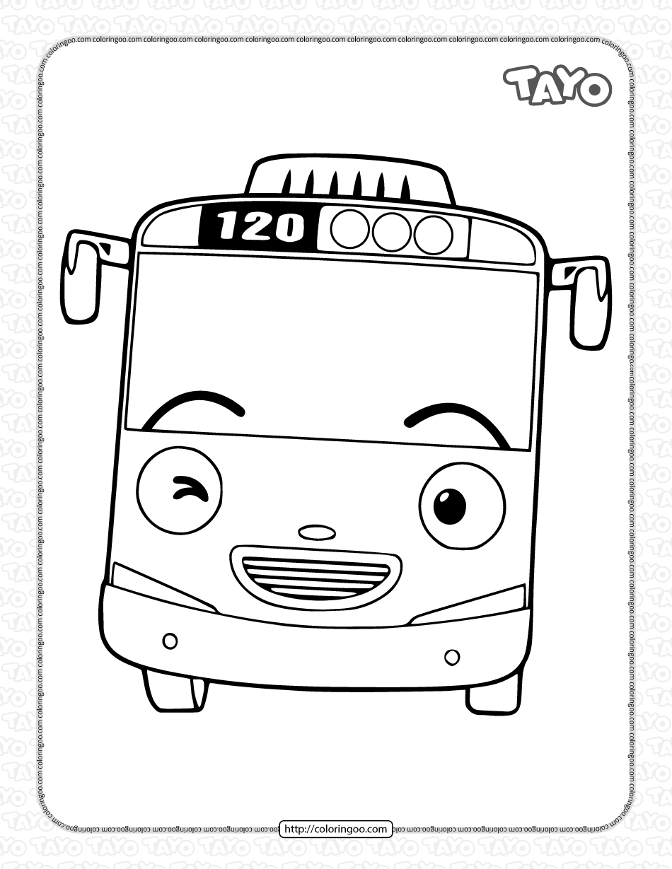 Printable tayo coloring pages