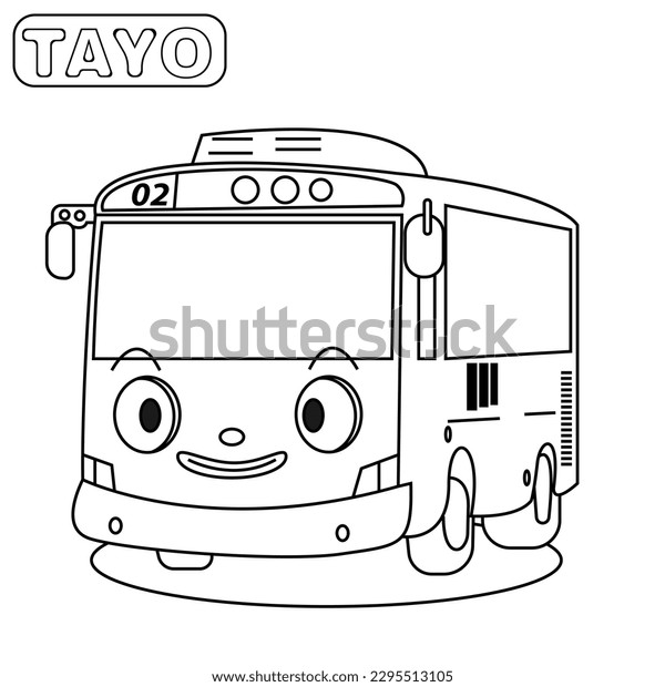 Tayo cartoon bus vector illustration icon stock