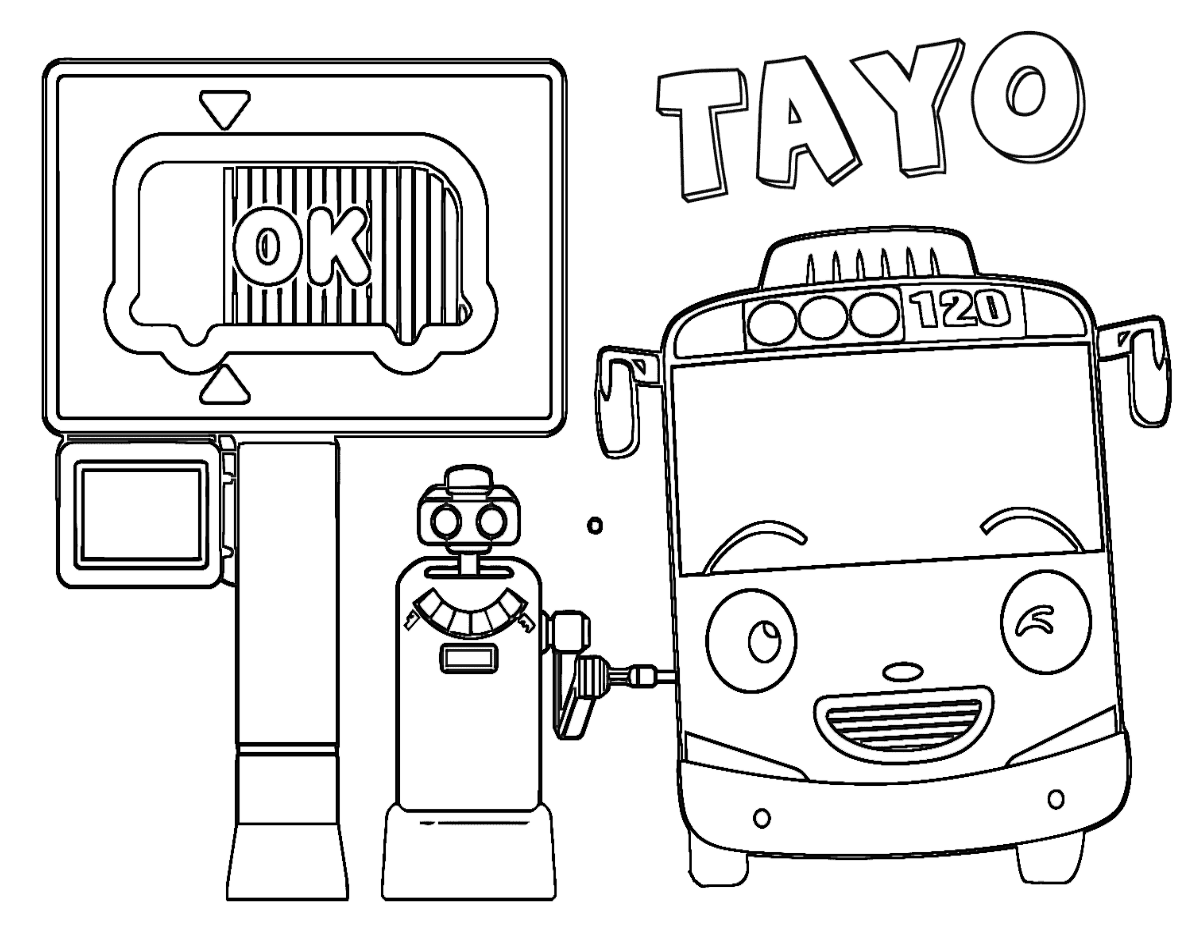 Tayo coloring pages