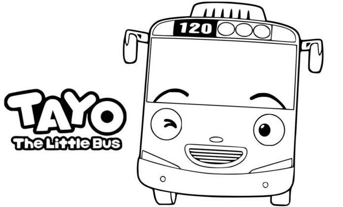 Happy bus tayo the little bus coloring book to print and online