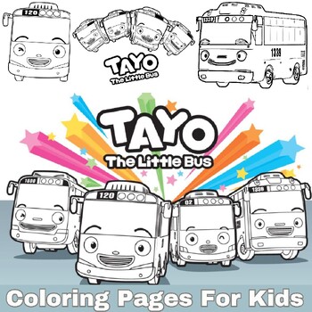 Tayo coloring pages for kids pdf printables by zardiniacolor tpt