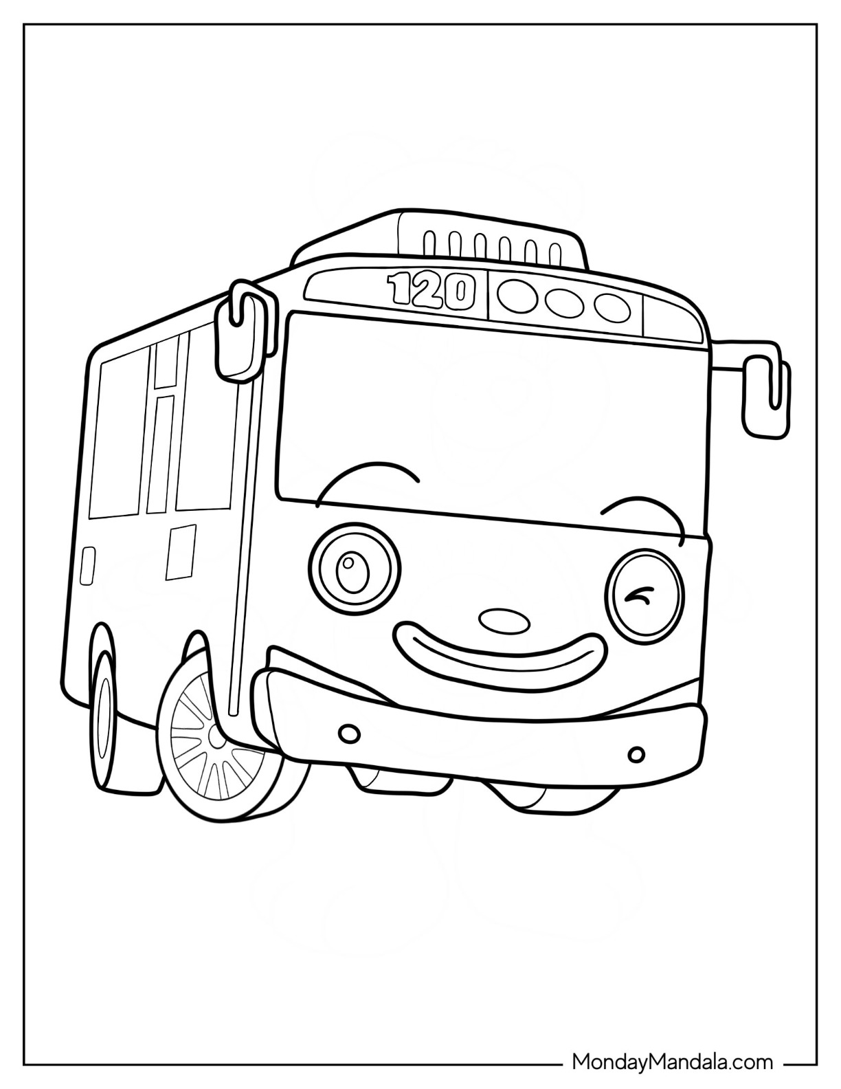 Tayo coloring pages free pdf printables
