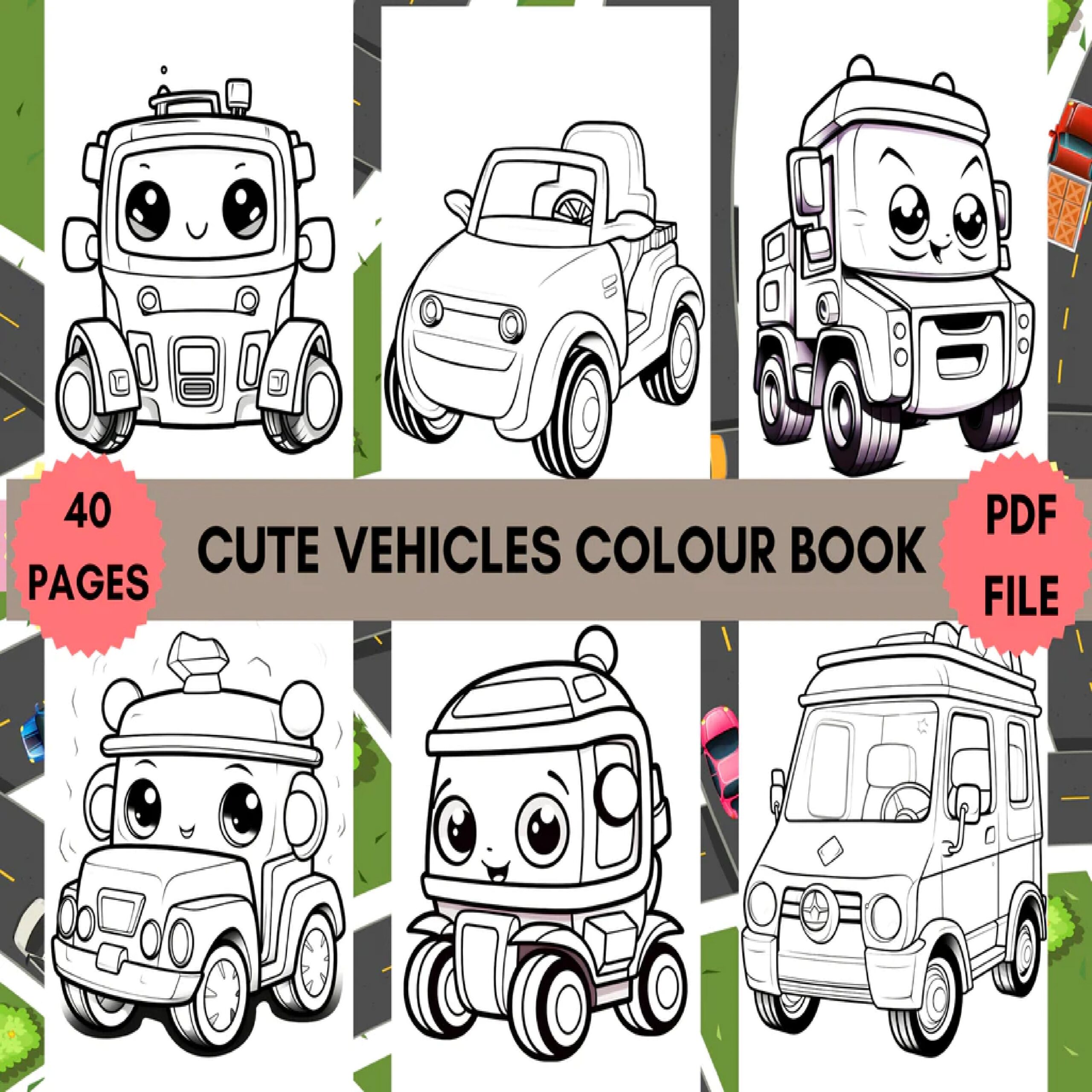 Cute vehicles voloring book for adults and kids coloring pages with vehicles made by teachers