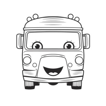 The bus coloring page from the film yayo is smiling outline sketch drawing vector wing drawing bus drawing ring drawing png and vector with transparent background for free download