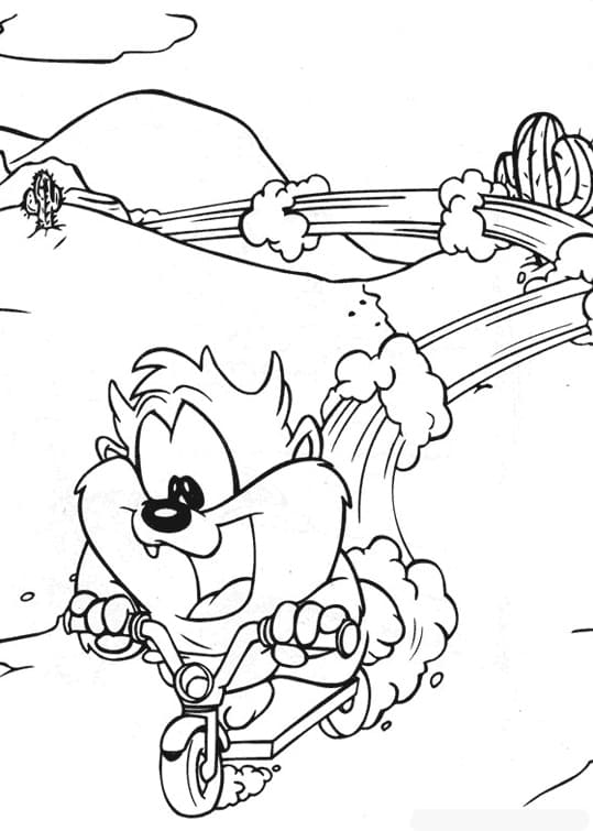 Cute baby taz coloring page