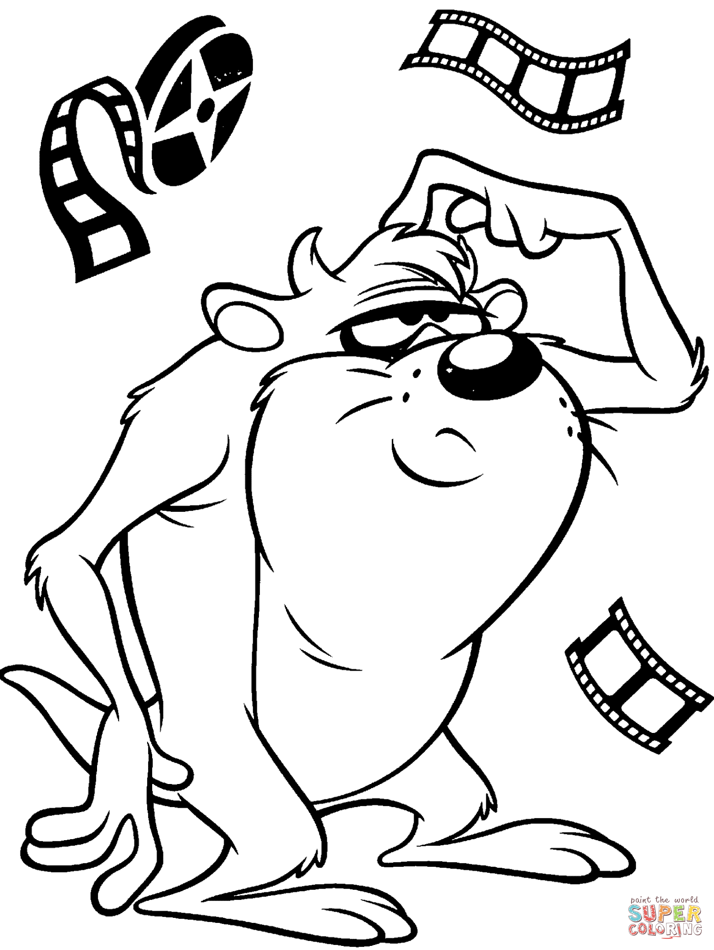 Looney tunes taz coloring page free printable coloring pages cartoon coloring pages funny easy drawings coloring pages