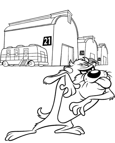 Looney tunes tasmanian devil coloring page free printable coloring pages