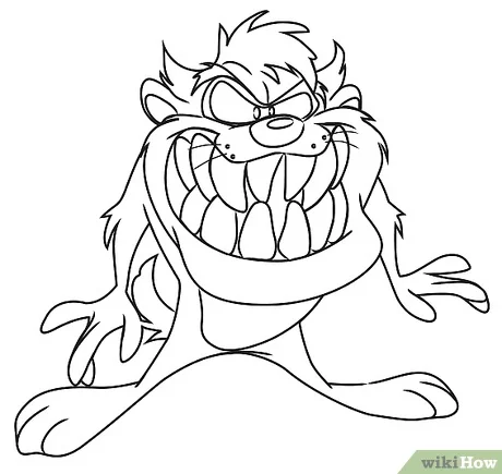 How to draw taz from looney tunes steps with pictures