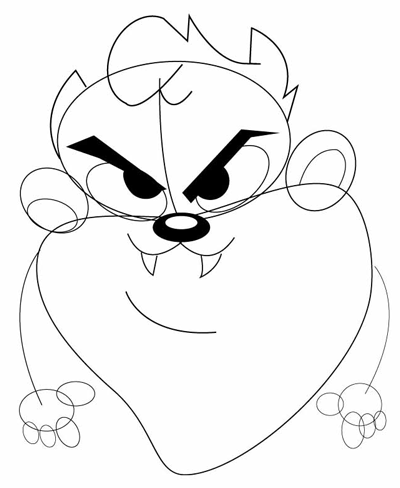How to draw baby tazmanian devil from looney tunes step by step drawing tutorial