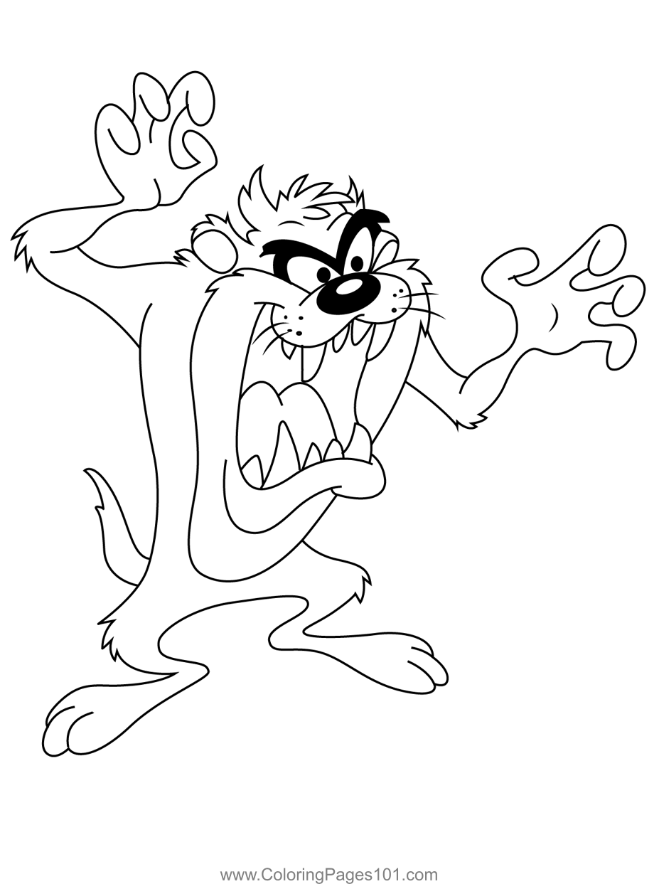 Taz looney tunes coloring page looney tunes coloring pages baby looney tunes