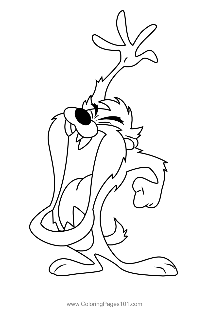 Happy taz devil coloring page for kids