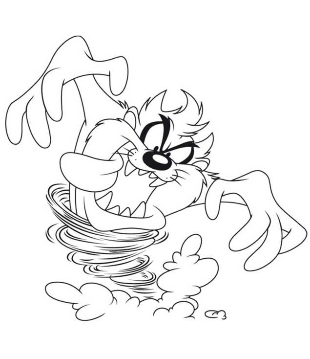 Coloring page taz cartoons â printable coloring pages