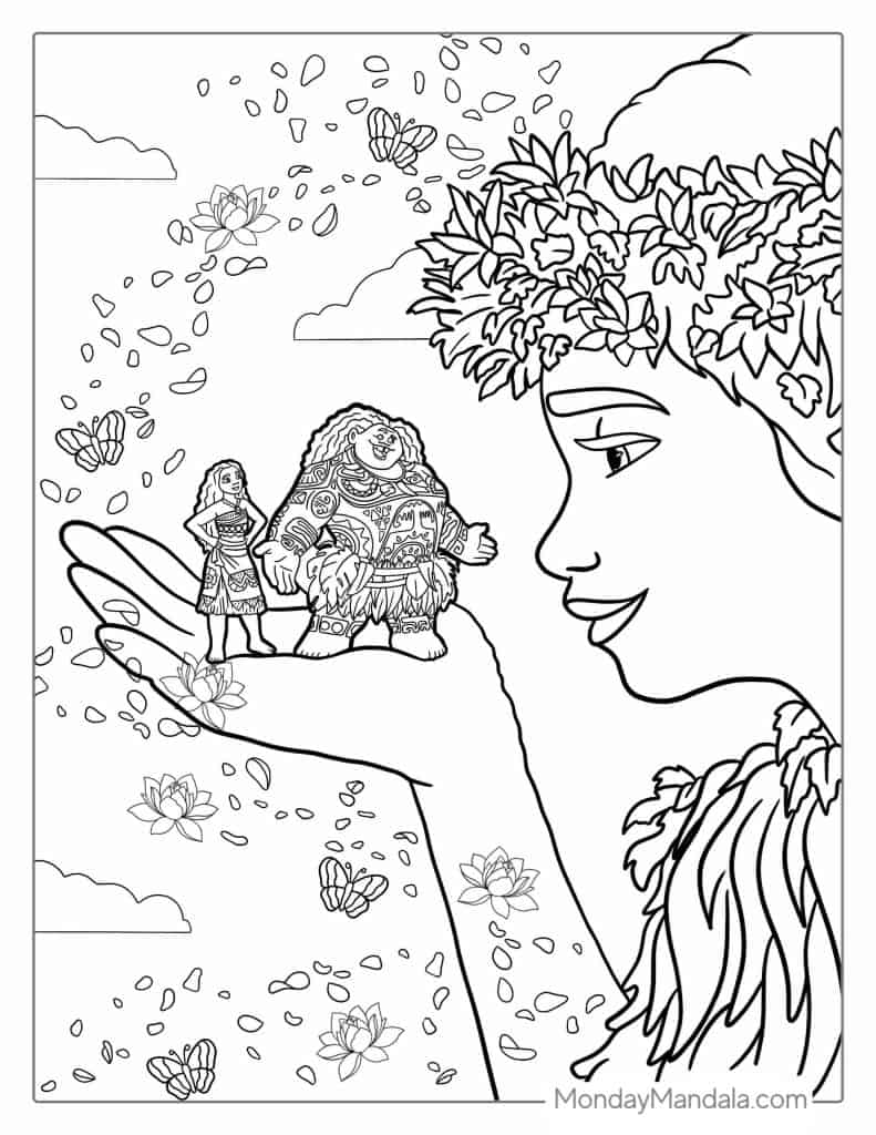 Moana coloring pages free pdf printables