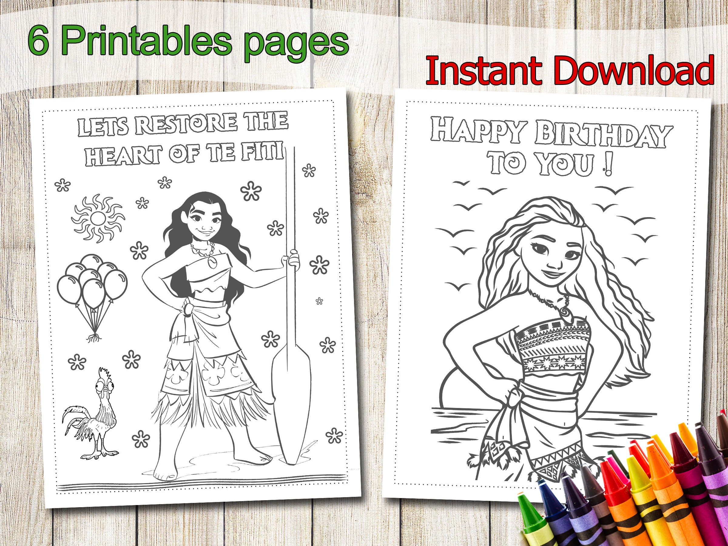 Moana maui coloring pages instant download moana maui party favors moana maui birthday party favor moana maui coloring book