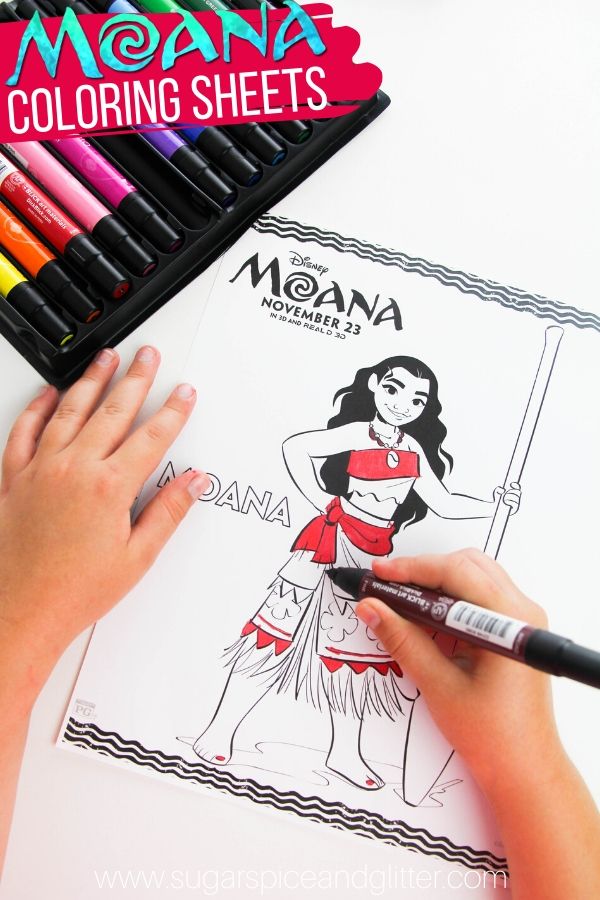 Moana coloring pages â sugar spice and glitter