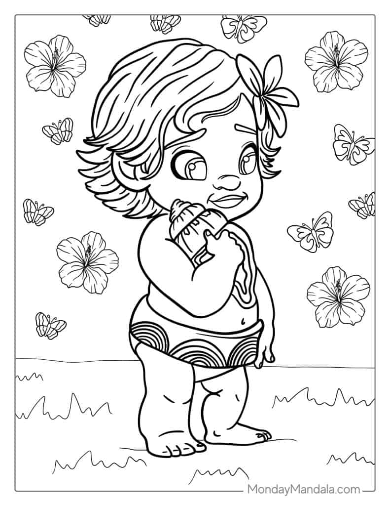 Moana coloring pages free pdf printables