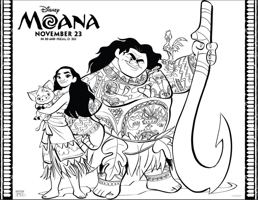 Moana coloring pages â sugar spice and glitter