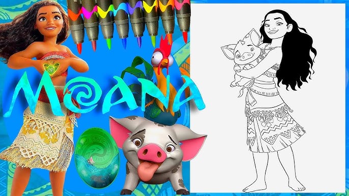 Coloring moana te ka transforming into te fiti disney giant coloring book page markers