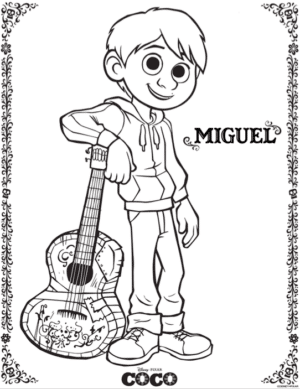Pixars coco activity and coloring pages