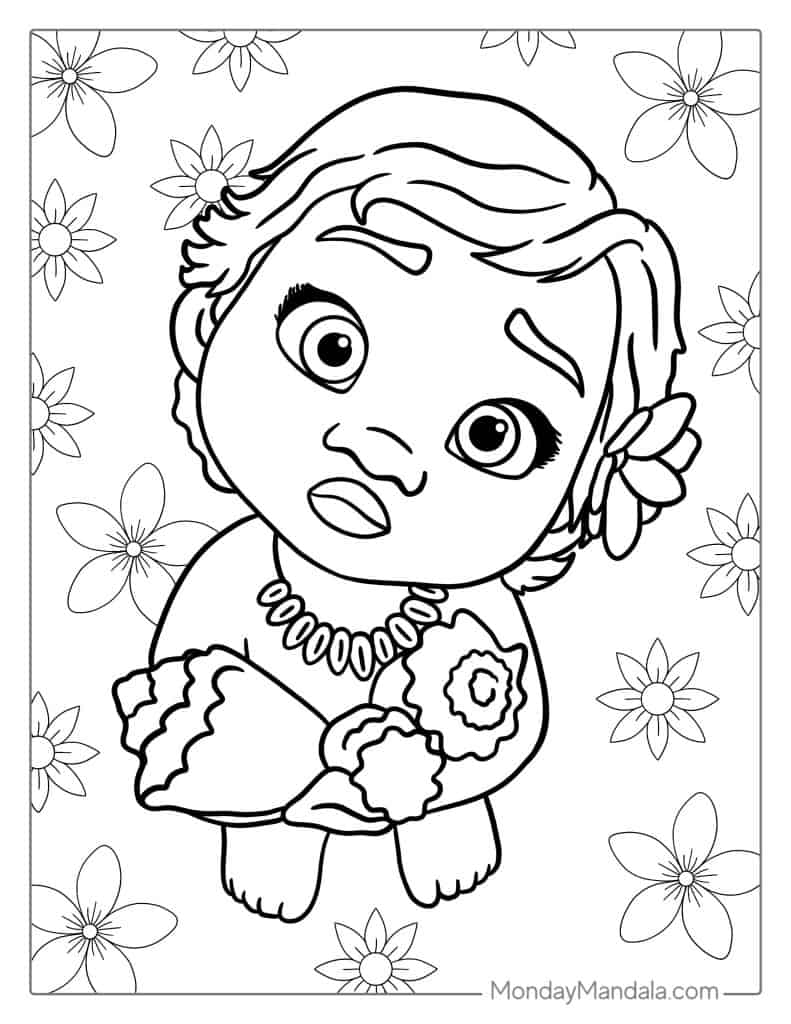 Moana coloring pages free pdf printables