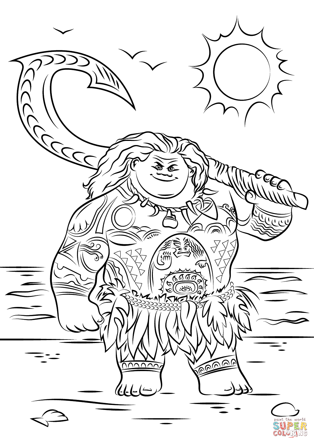 Maui coloring pages printable for free download