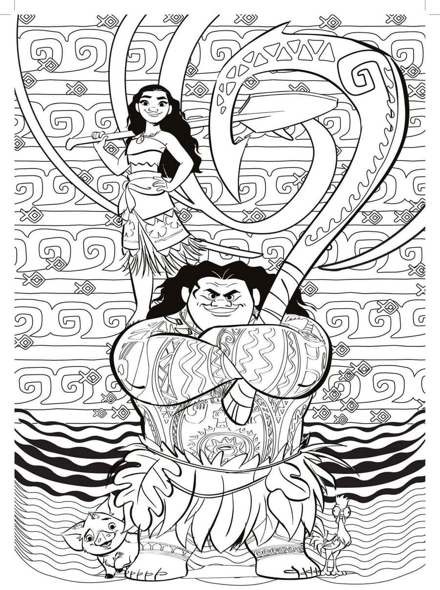 Moana coloring pages download and print for free