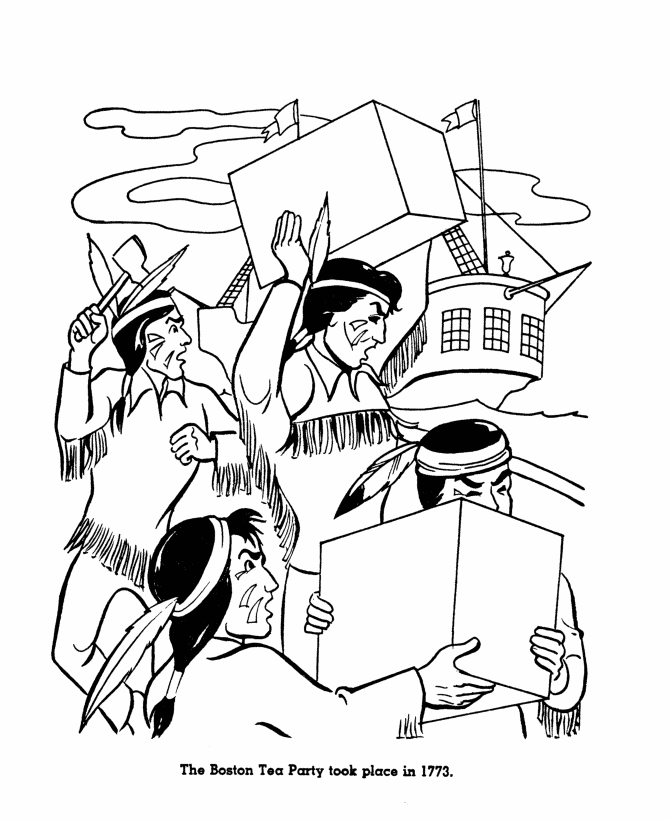 Boston tea party coloring page kids tea party coloring pages coloring pages for kids