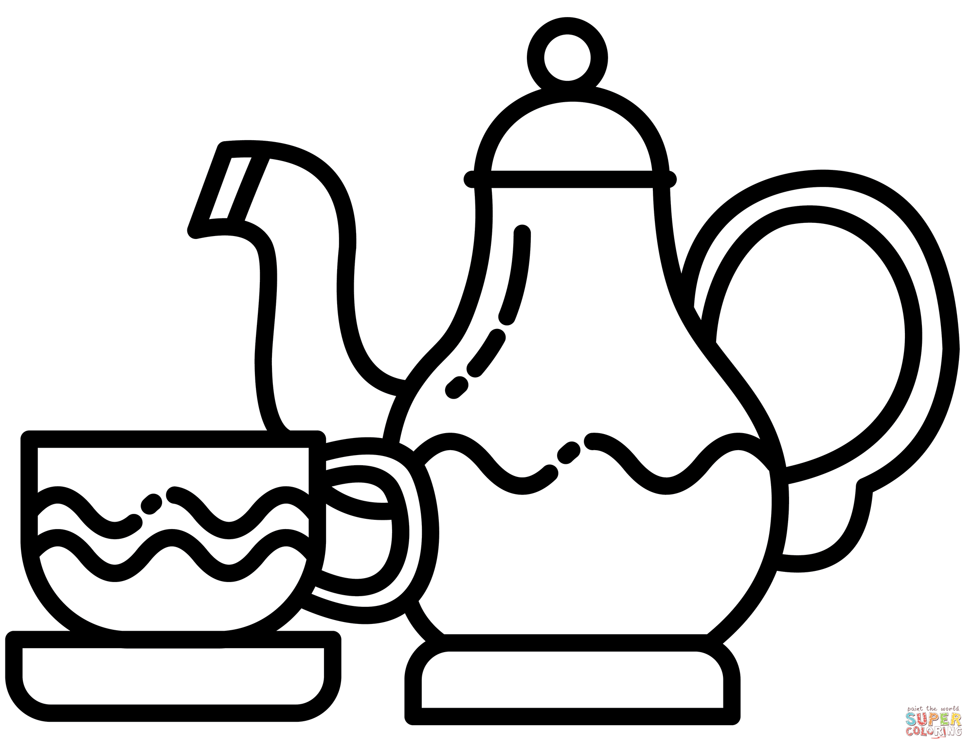 Afternoon tea coloring page free printable coloring pages