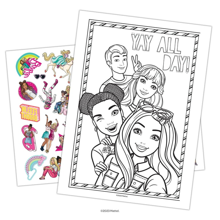 Barbie coloring and activity book with temporary tattoos pages paperback