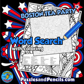 The boston tea party coloring tpt