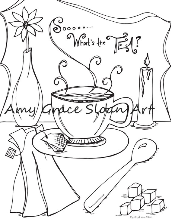 Whats the tea coloring page