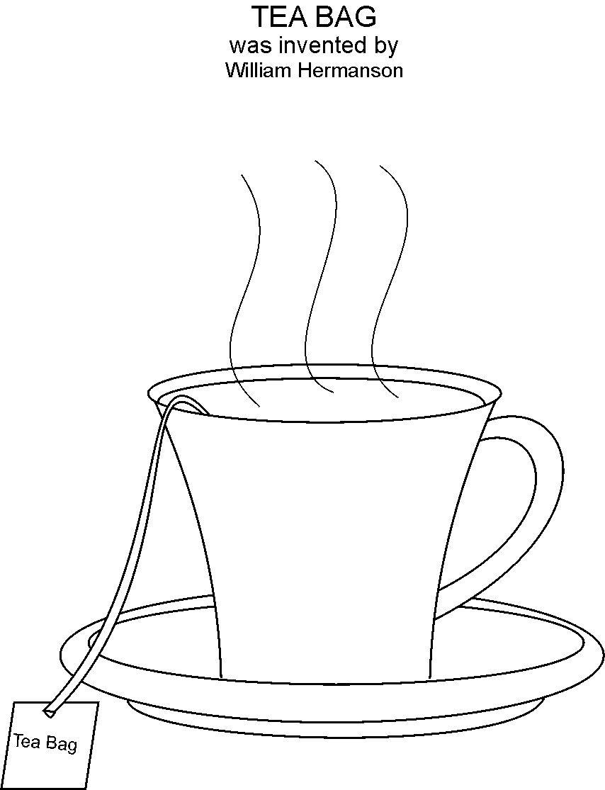 Tea bag coloring printable page