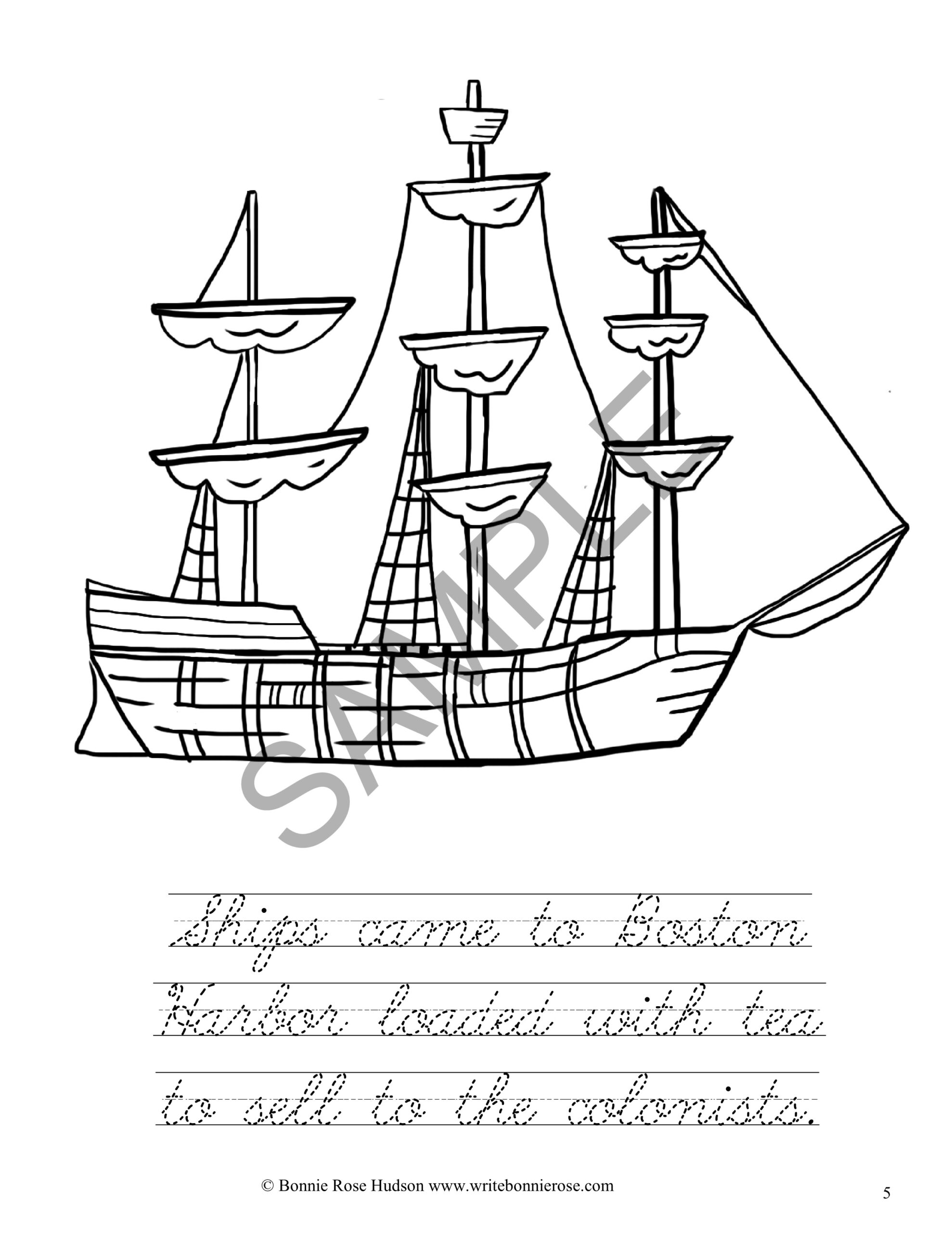 Boston tea party coloring book