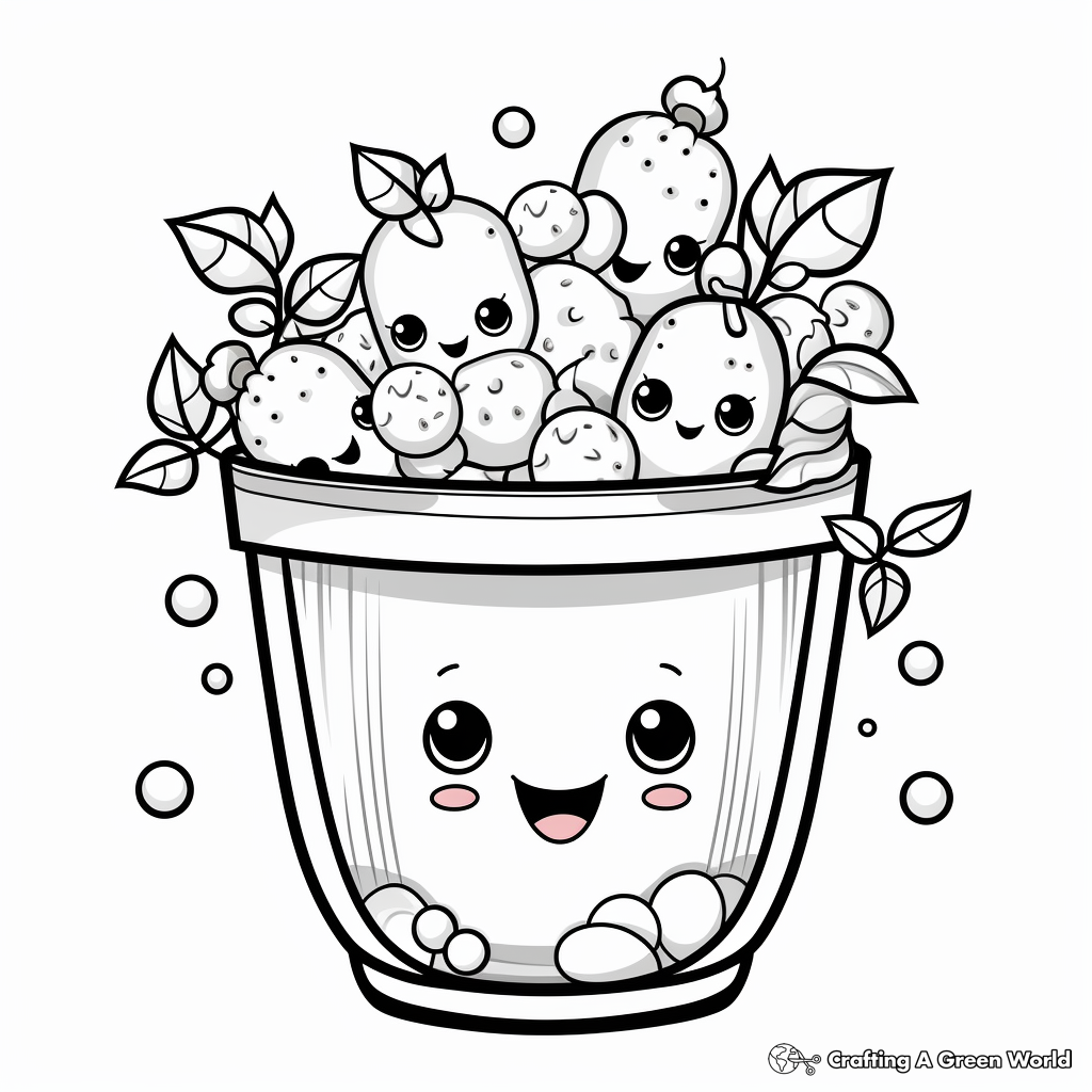 Cute bubble tea coloring pages