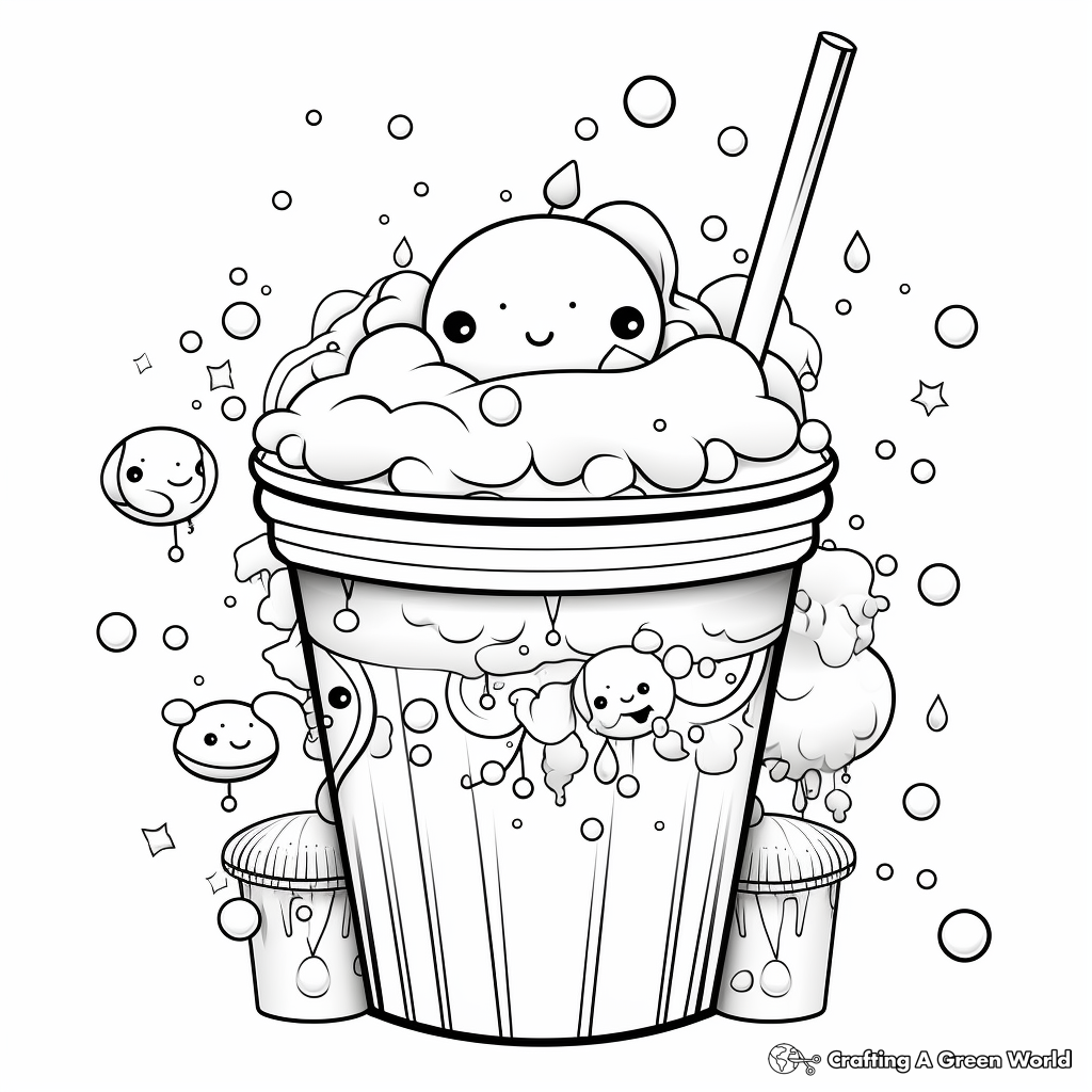 Cute bubble tea coloring pages