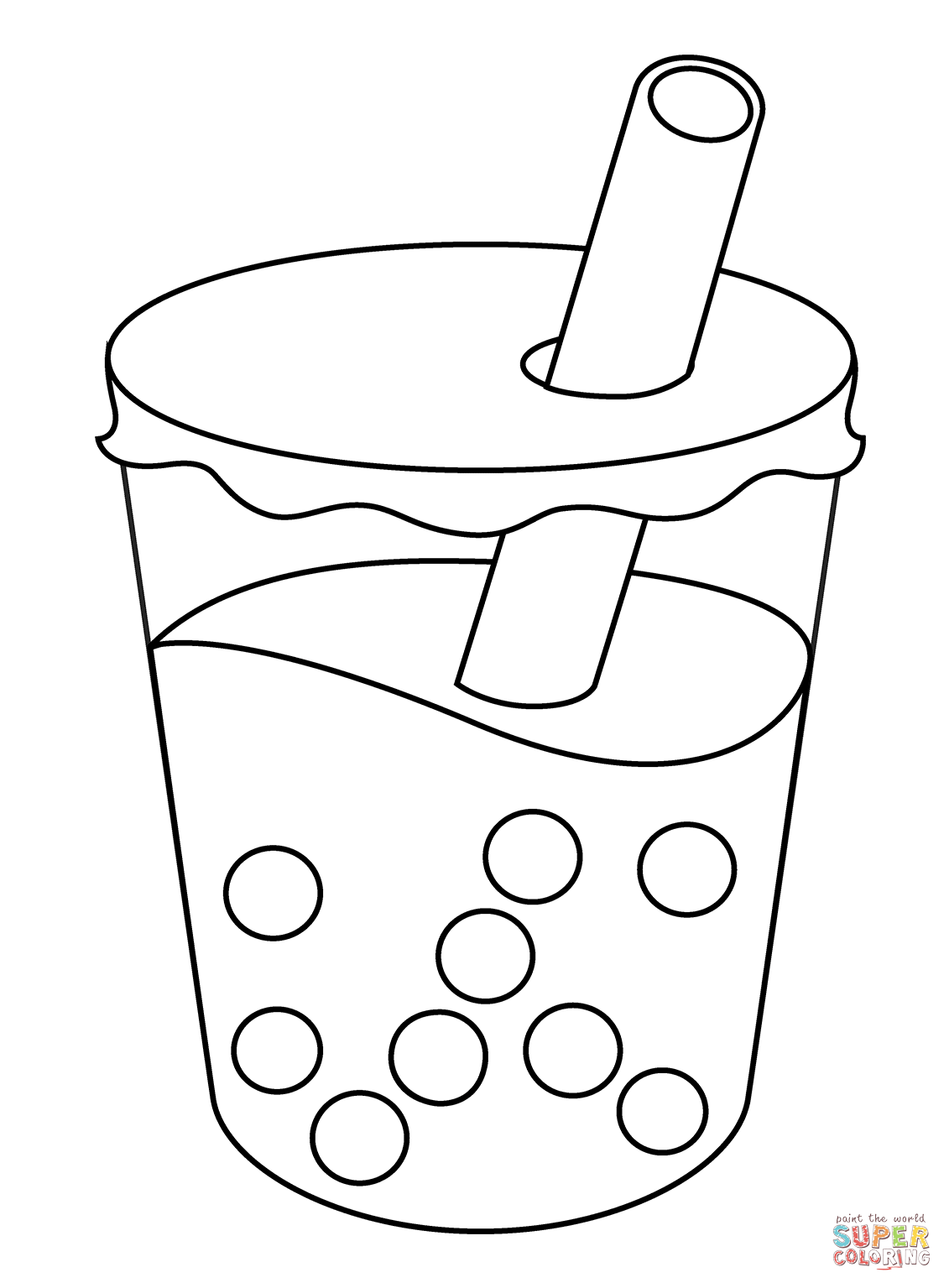 Bubble tea emoji coloring page free printable coloring pages