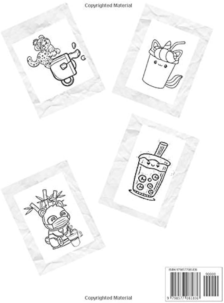 Kawaii boba tea loring book super cute bubble tea loring book for adults and kids of all ages adorable relaxing easy kawaii boba tea drinks with animals loring pages