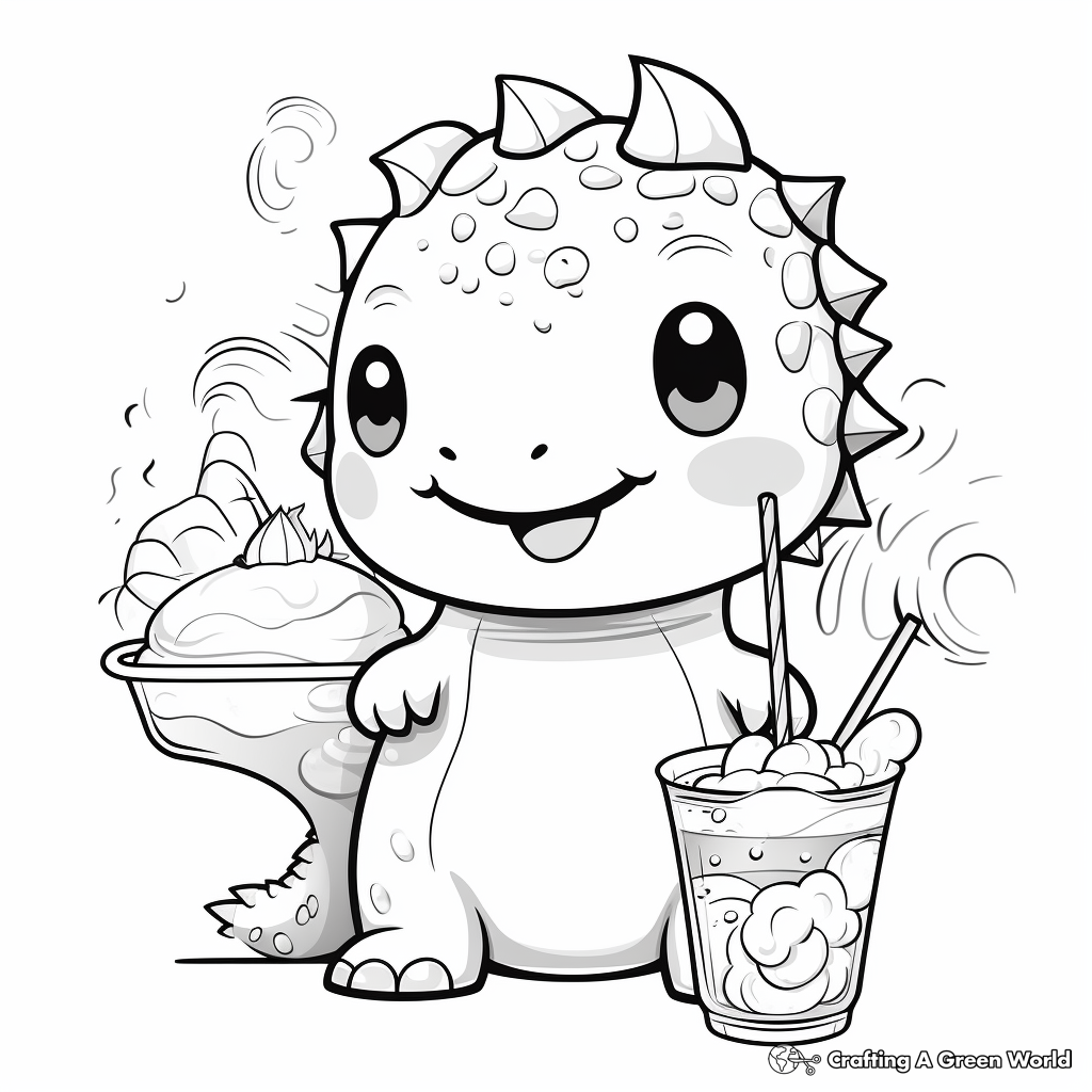 Cute bubble tea coloring pages