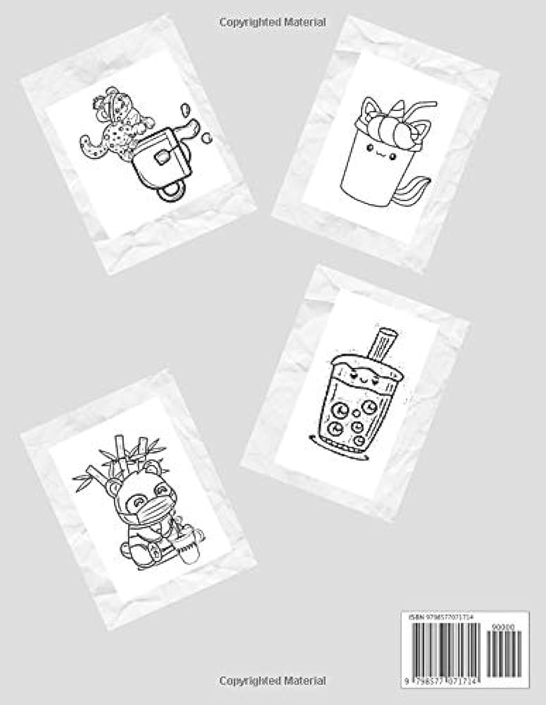 Kawaii boba tea coloring book super cute bubble tea coloring book for adults and kids of all ages adorable relaxing easy kawaii boba tea drinks with animals coloring pages