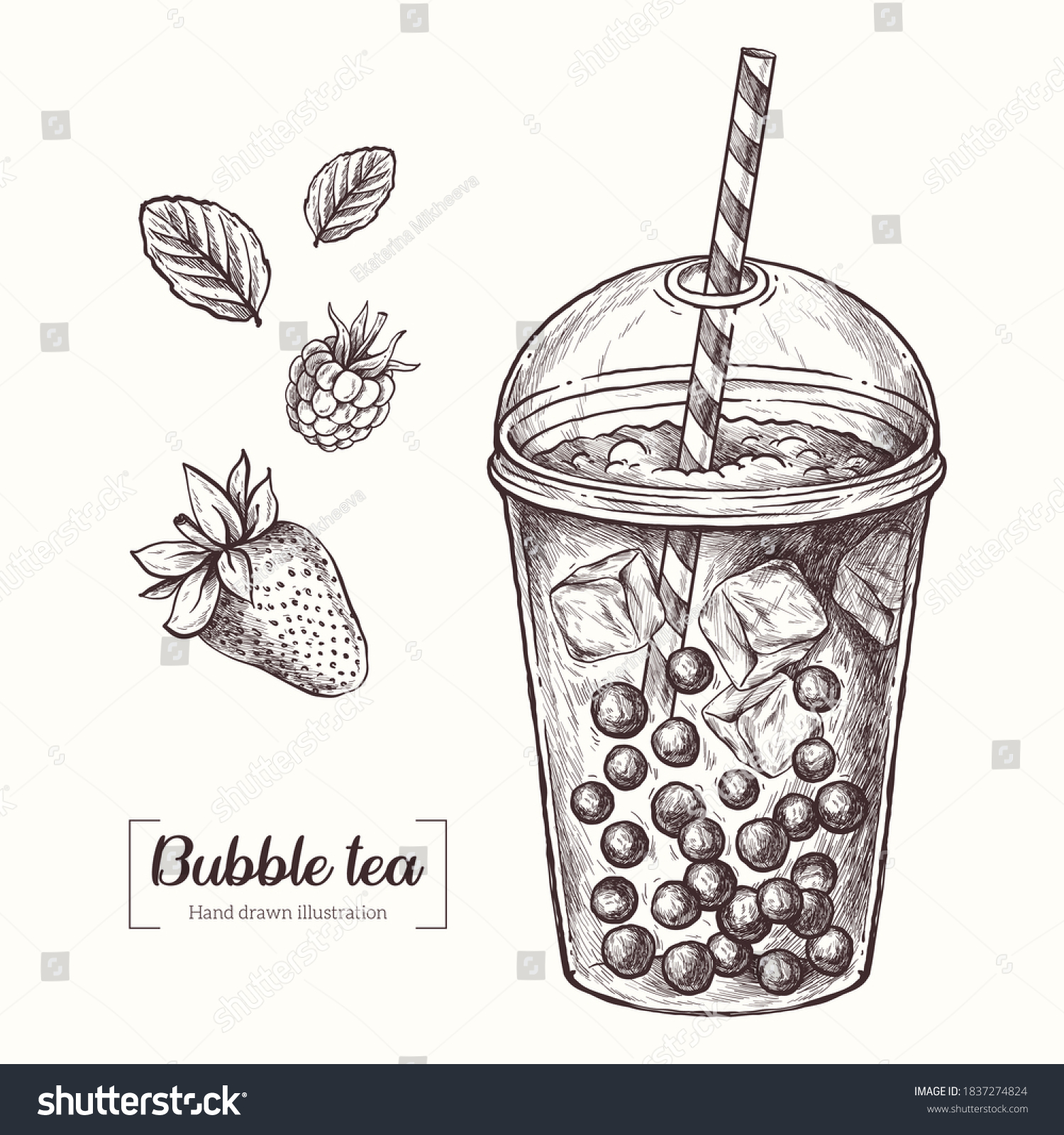 Bubble tea drawing royalty