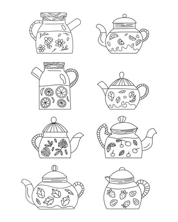 Tea coloring page stock photos and images