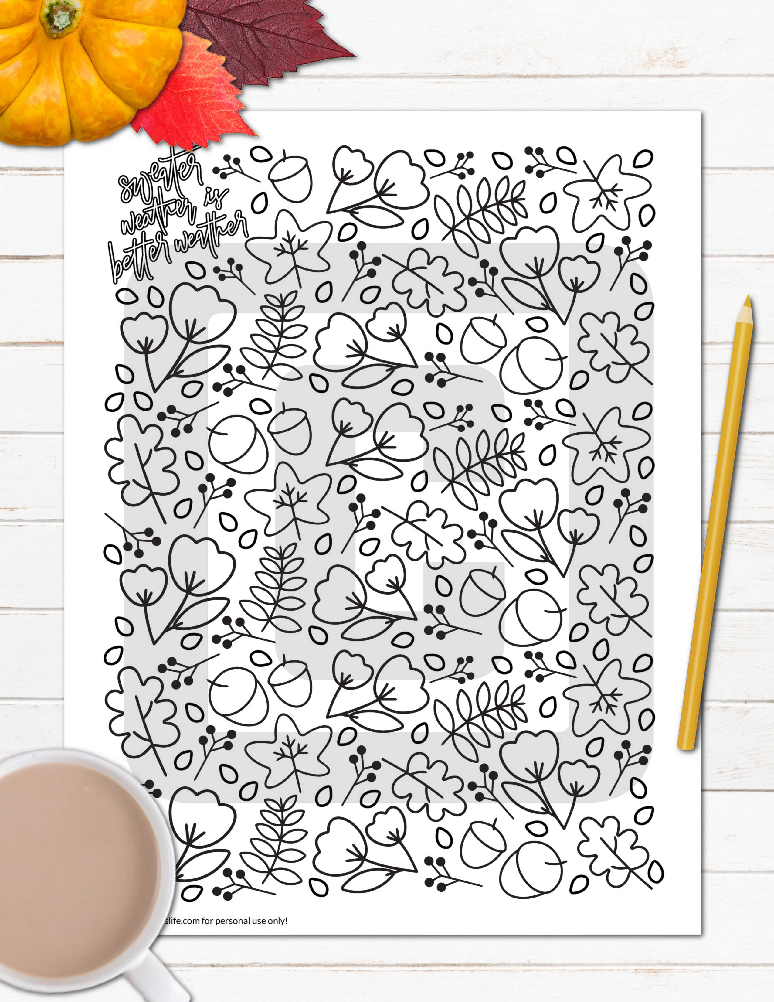 Free fall coloring pages for adults cute