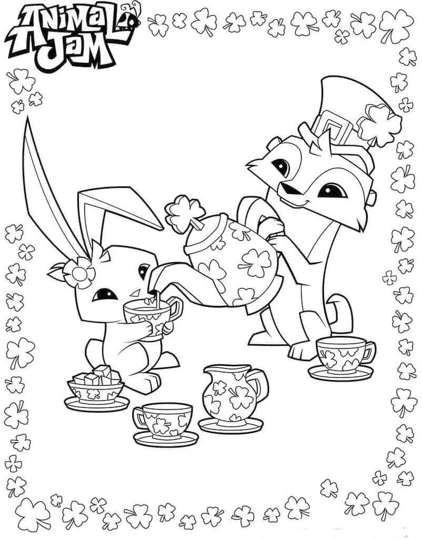 Get this tea party animal jam coloring pages free tpt