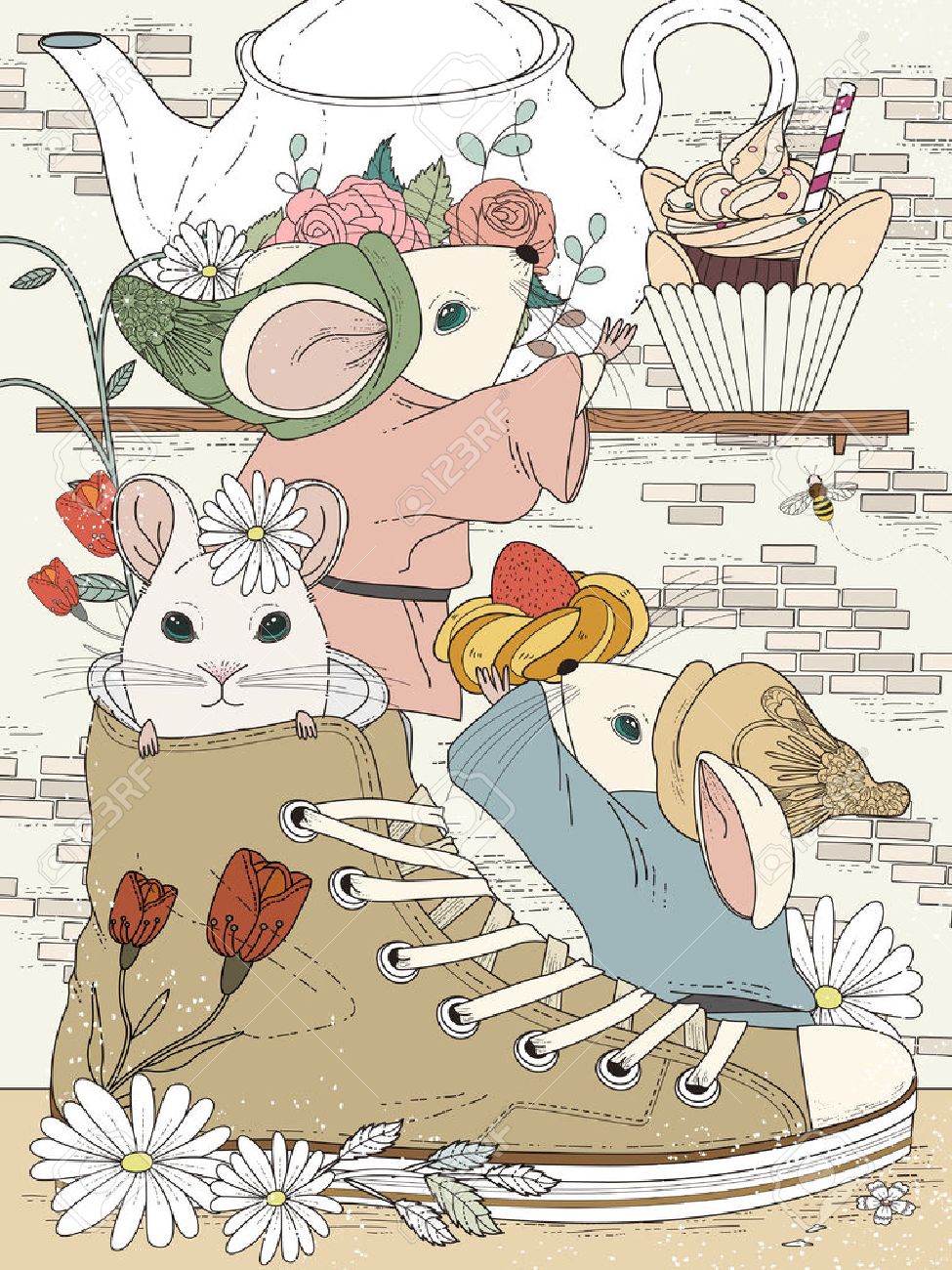 Lovely adult coloring page