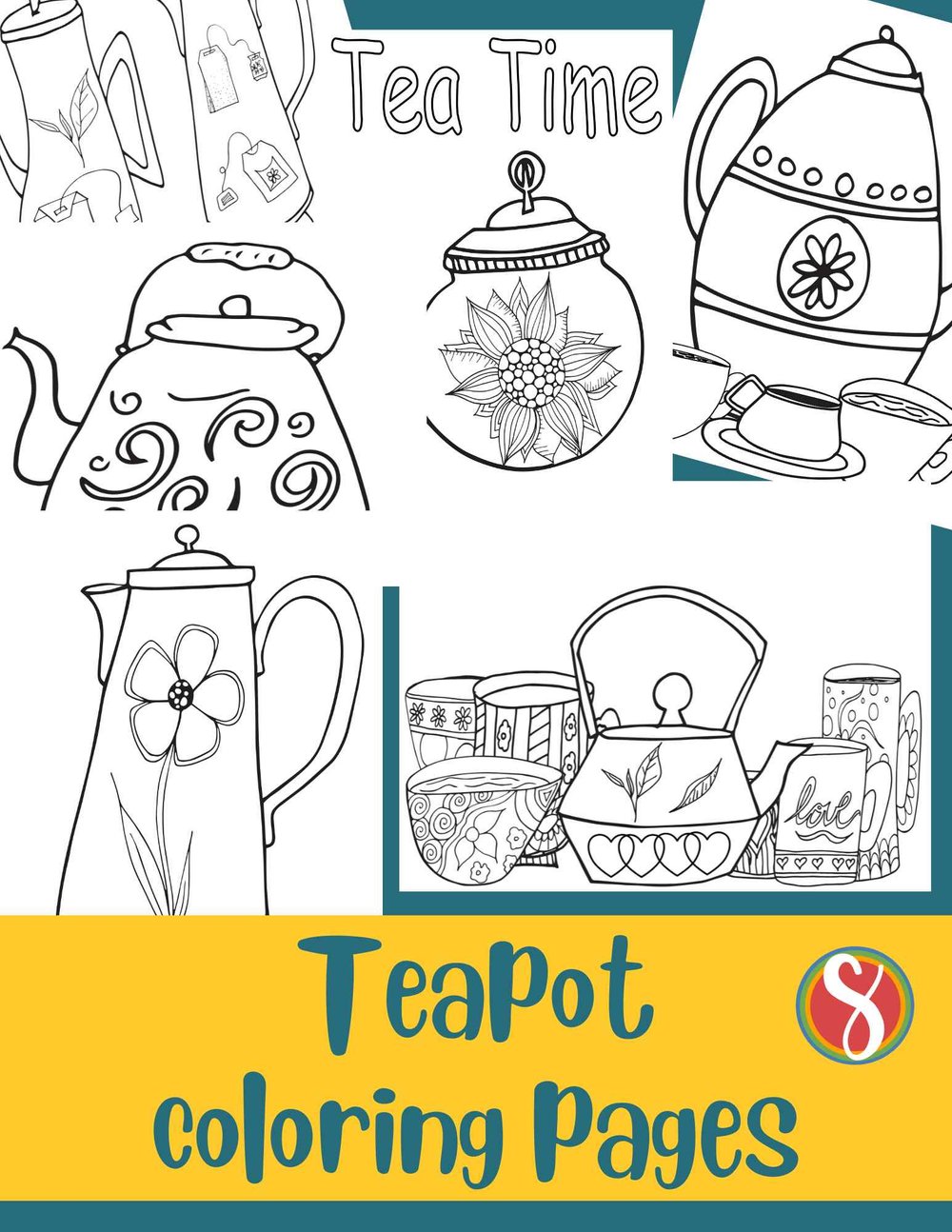 Free tea coloring pages â stevie doodles
