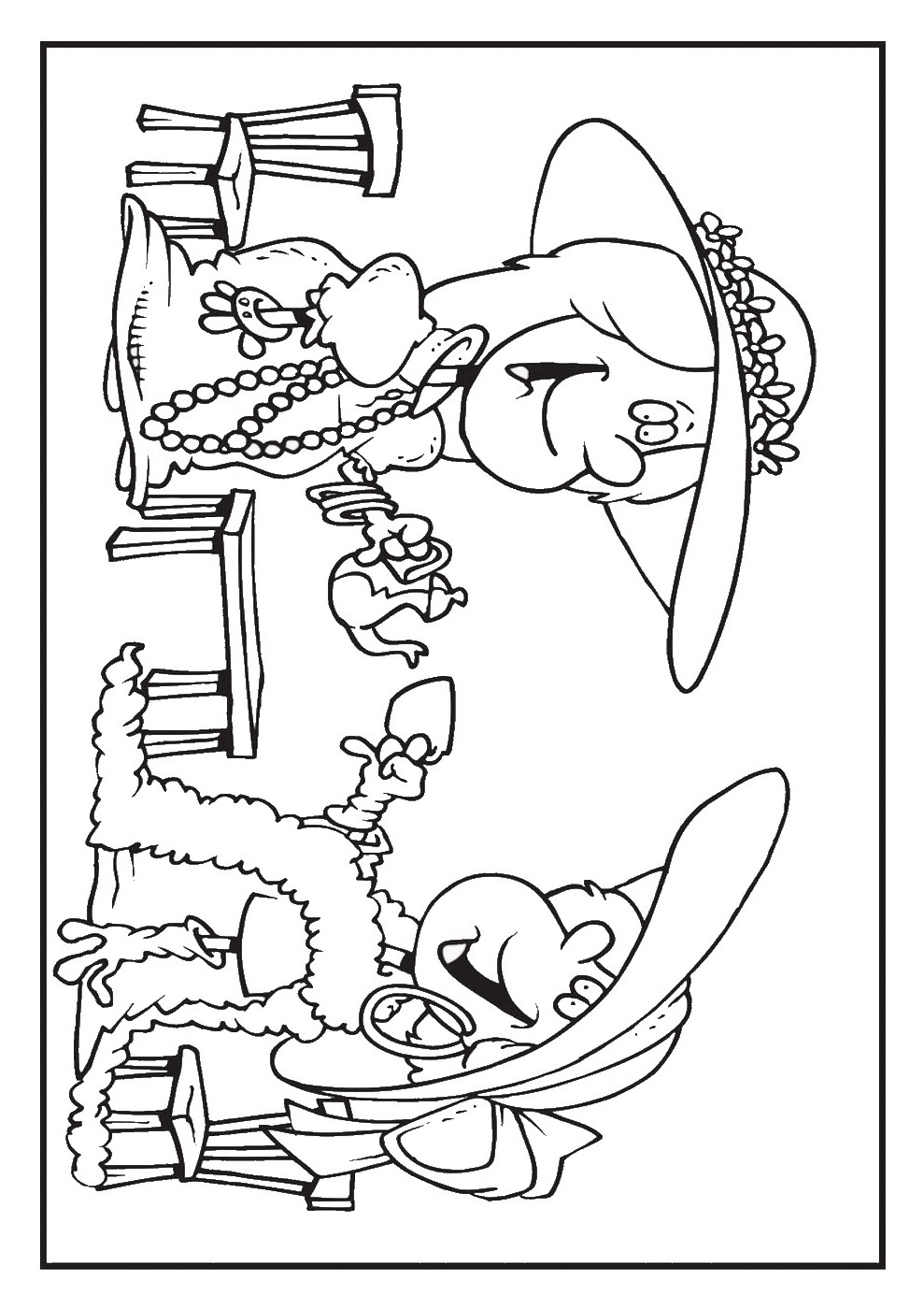 Tea party coloring pages