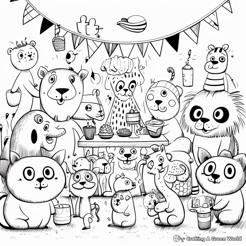 Party animal coloring pages
