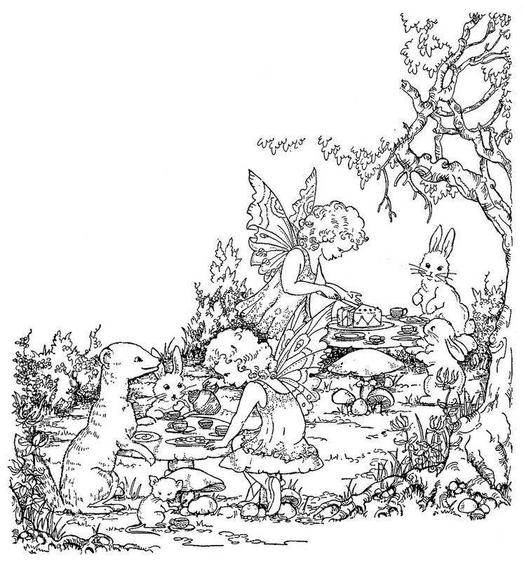 The fairy tea party fairy coloring pages horse coloring pages spring coloring pages