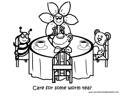 Tea party coloring page