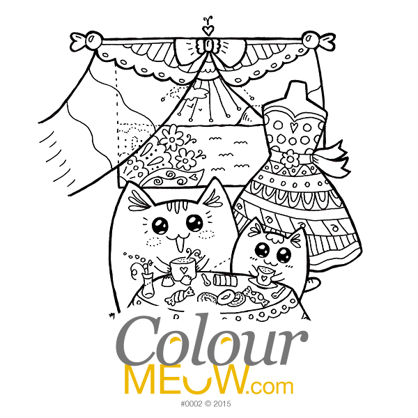 Cat colouring page â kawaii yoko cats â neko and mia â summer vacation â design colour meow